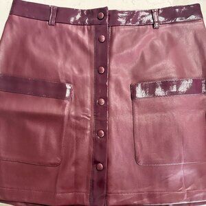 STAUD Paper Faux Leather Mini Skirt